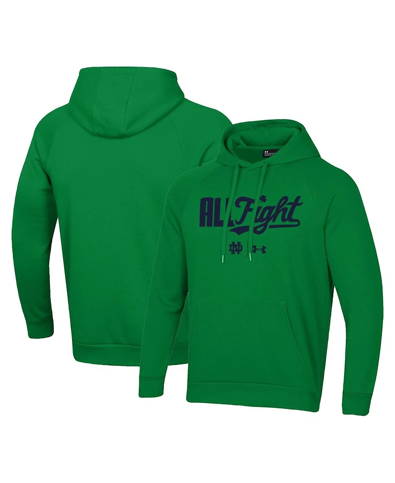 Men's Under Armour Green Notre Dame Fighting Irish All Fight Raglan Pullover Hoodie