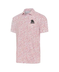 Men's Antigua White, Orange Cleveland Browns Motion Polo Shirt