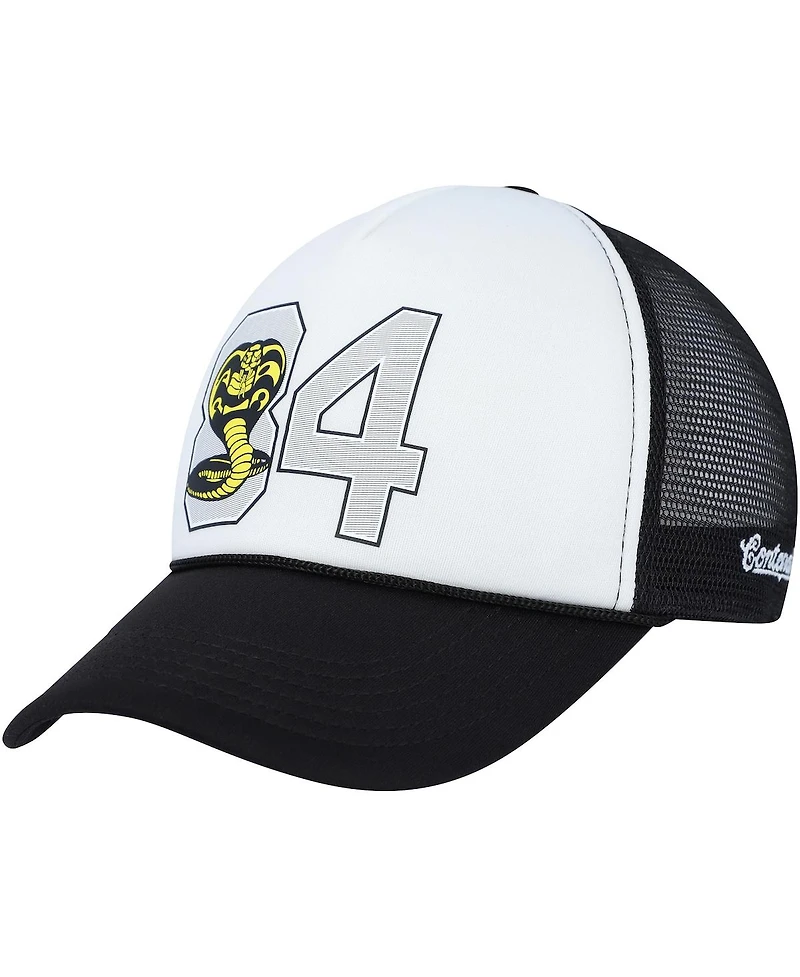 Men's and Women's Contenders Clothing White, Black Cobra Kai 84 Snapback Hat