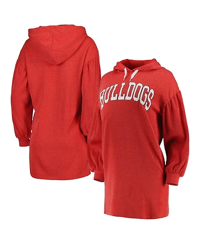 Women's Gameday Couture Red Distressed Georgia Bulldogs Game Winner Vintage-Like Wash Tri-Blend Dress