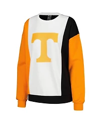 Women's Gameday Couture White, Black Tennessee Volunteers Vertical Color-Block Pullover Sweatshirt