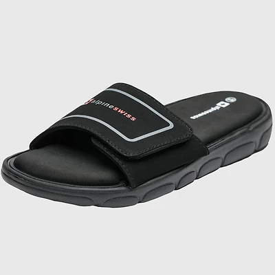 Alpine Swiss Men's Gabe Men Slide Sandals Shock-absorbing Foam Insole for Arch Support Adjustable Strap Athletic Anti-Slip Traction Eva O