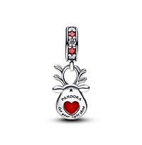 Pandora Cubic Zirconia Nose Reindeer Murano Dangle Charm