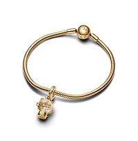 Pandora Cubic Zirconia Heart Snowflake Snow Globe Dangle Charm