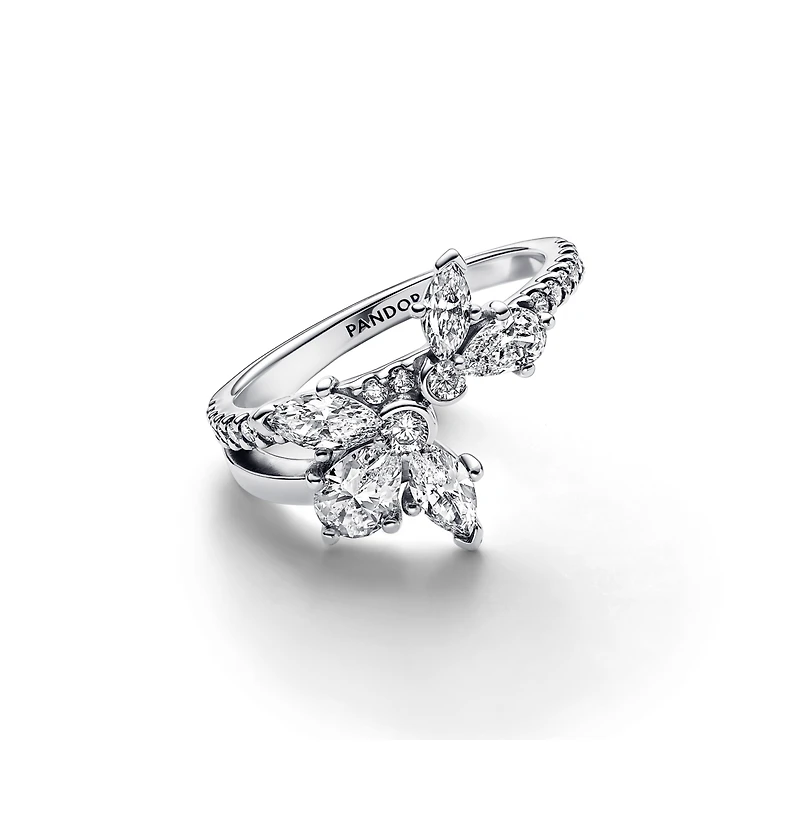 Pandora Cubic Zirconia Asymmetrical Herbarium Cluster Ring