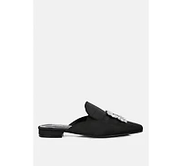 Perrine Womens Diamante Brooch Slip On Mules