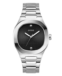 Guess Men's Analog Silver-Tone Stainless Steel Watch 42mm
