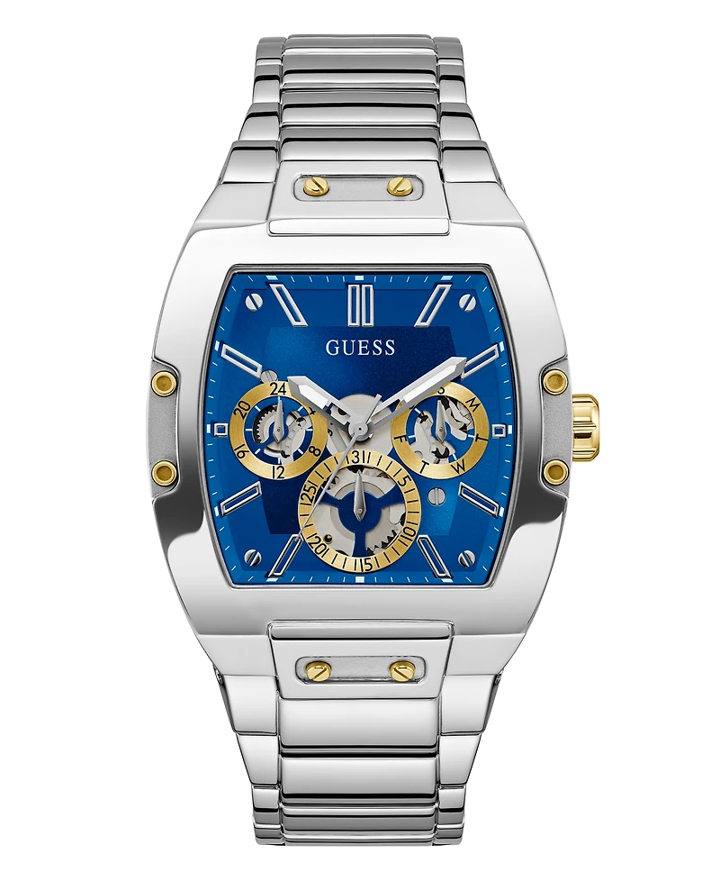 Guess Men's Multi-Function Silver-Tone Stainless Steel Watch 43mm