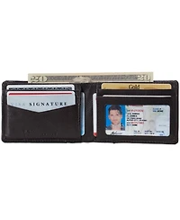 Alpine Swiss Mens Slimfold Wallet Rfid Safe Bifold Genuine Leather Id Window