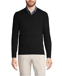 Lands' End Men's Fine Gauge Cashmere V-neck Sweater