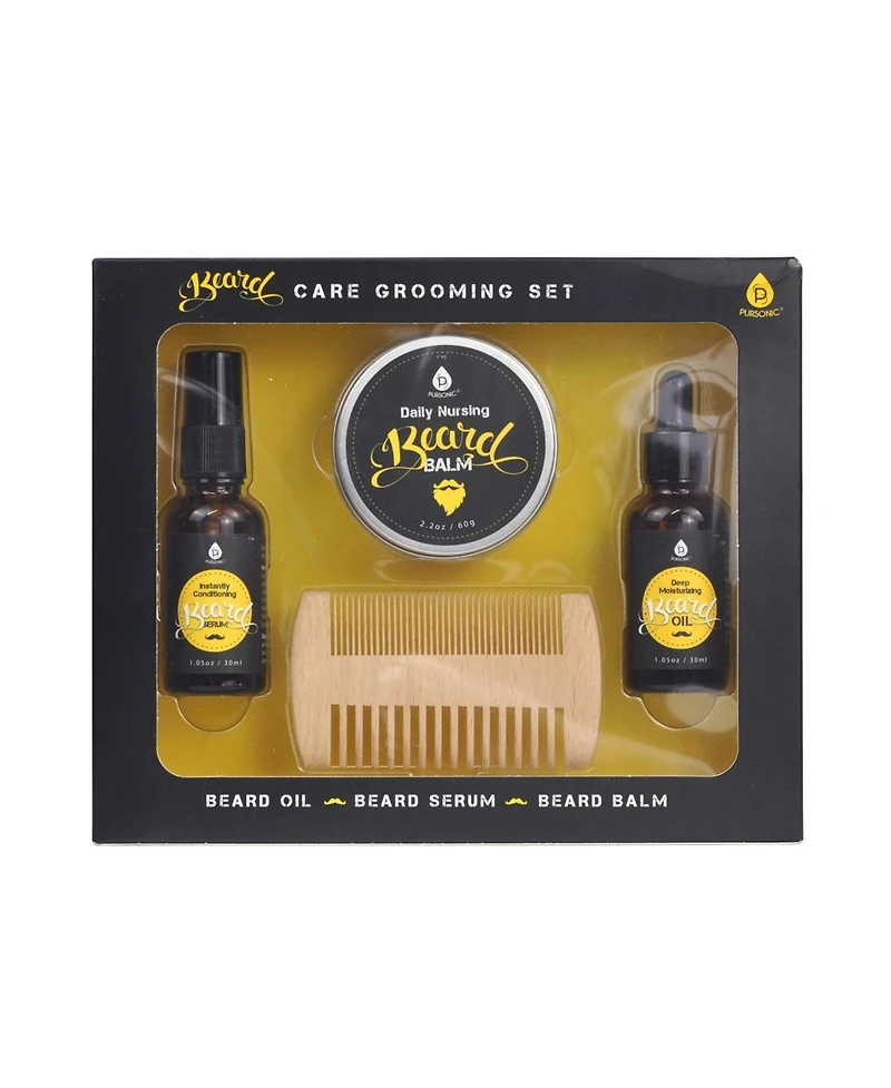 Pursonic Ultimate Grooming Kit: Rechargeable Men's Shaver, Beard Care Set, and Man Wipes Bundle
