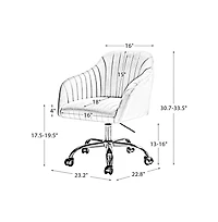 Hulala Home Modern Cute Velvet Office Desk Chair