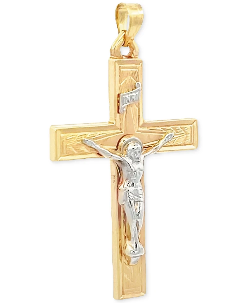 14k Gold Two-Tone Large Crucifix Pendant