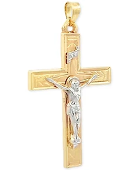 14k Gold Two-Tone Large Crucifix Pendant