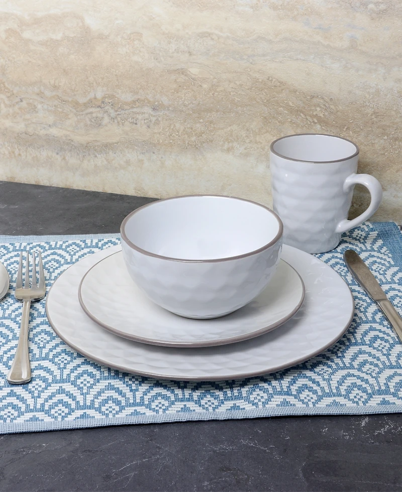 Elama Medici Pearl 16 Pc. Dinnerware Set, Service for 4