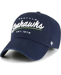 Women's '47 Brand College Navy Seattle Seahawks Sidney Clean Up Adjustable Hat