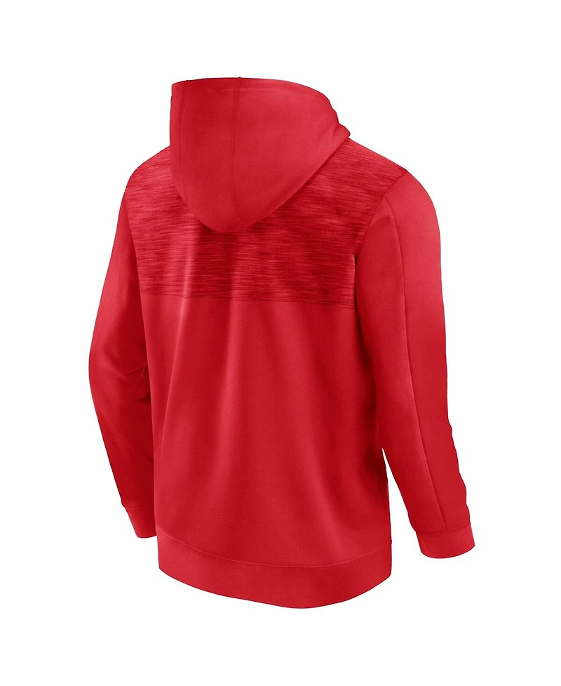 Men's Fanatics Red Wisconsin Badgers Power Index Full-Zip Hoodie