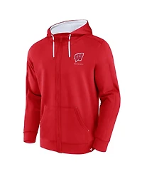 Men's Fanatics Red Wisconsin Badgers Power Index Full-Zip Hoodie