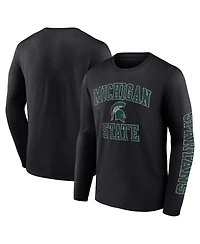 Men's Fanatics Michigan State Spartans Distressed Arch Over Logo Long Sleeve T-shirt