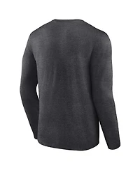 Men's Fanatics Heather Charcoal Oklahoma Sooners Distressed Arch Over Logo Long Sleeve T-shirt