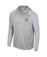Men's Colosseum Gray Alabama Crimson Tide Cybernetic Raglan Quarter-Zip Hooded Top