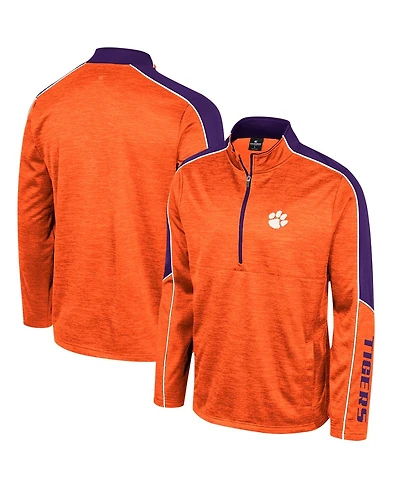 Men's Colosseum Orange Clemson Tigers Marled Half-Zip Jacket