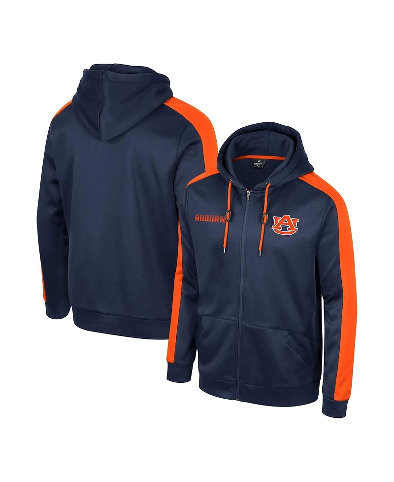 Men's Colosseum Navy Auburn Tigers Reese Full-Zip Hoodie