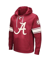 Men's Colosseum Crimson Alabama Tide Big and Tall Hockey Lace-Up Pullover Hoodie