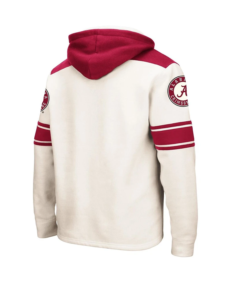 Men's Colosseum Cream Alabama Crimson Tide 2.0 Lace-Up Hoodie