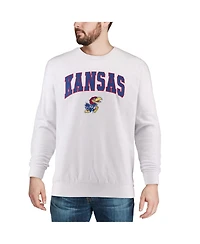 Colosseum Men's Kansas Jayhawks Arch & Logo Crew Neck Sweatshirt