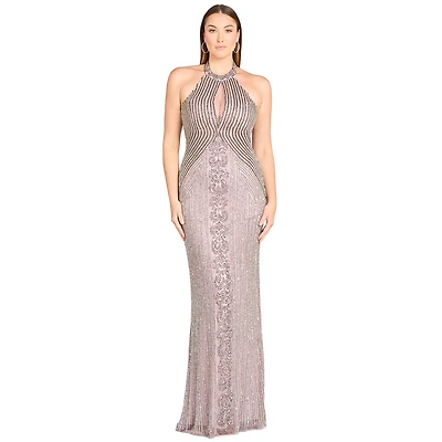 Lara Women's Halter Neck Dress with Keyhole