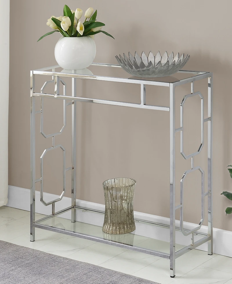 Convenience Concepts 31.5" Omega Glass Hall Table with Shelf