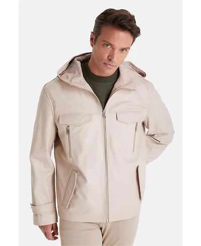 Furniq Uk Men's Leather Jacket, Brown