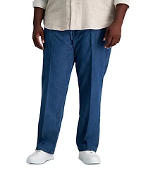 Haggar Men's Big & Tall Stretch Denim Classic-Fit Flat Front Pants