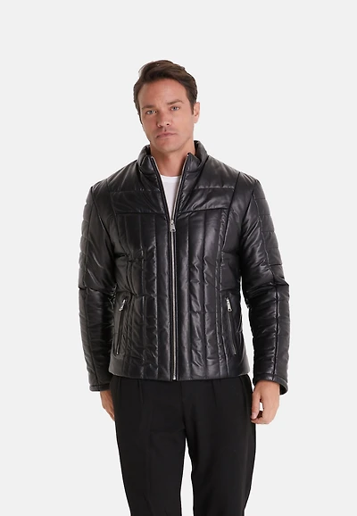 Furniq Uk Men's Fashion Jacket, Nappa Black