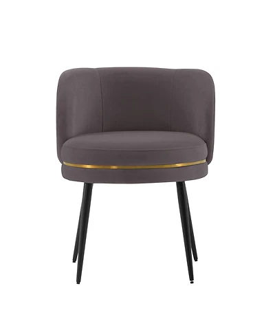 Manhattan Comfort Kaya Pleated Velvet Upholstered Dining Chair