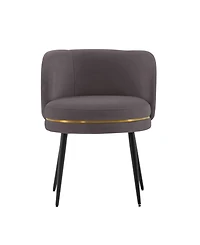 Manhattan Comfort Kaya Pleated Velvet Upholstered Dining Chair