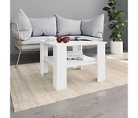 Coffee Table White 23.6"x23.6"x16.5" Engineered Wood