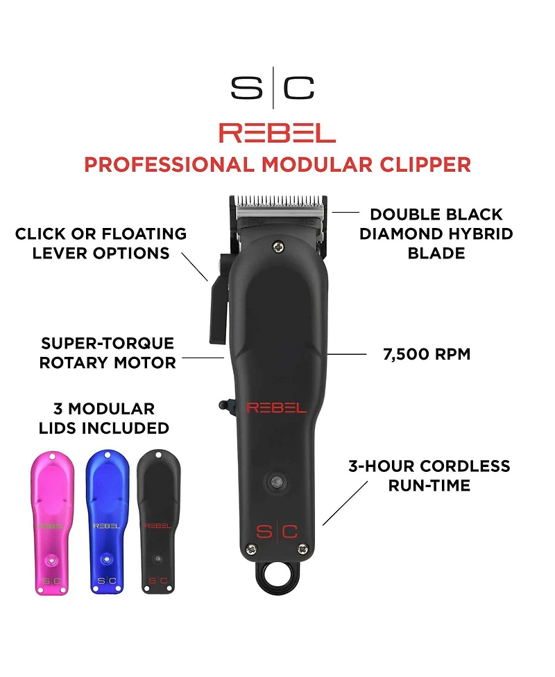 StyleCraft Professional Rebel Professional Super-Torque Modular Cordless Hair Clipper