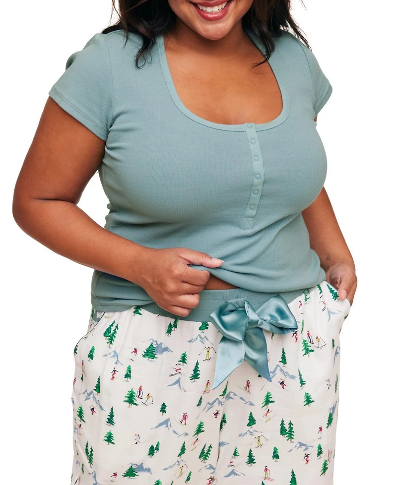 Adore Me Plus Caileigh T-Shirt & Joggers Pajama Set