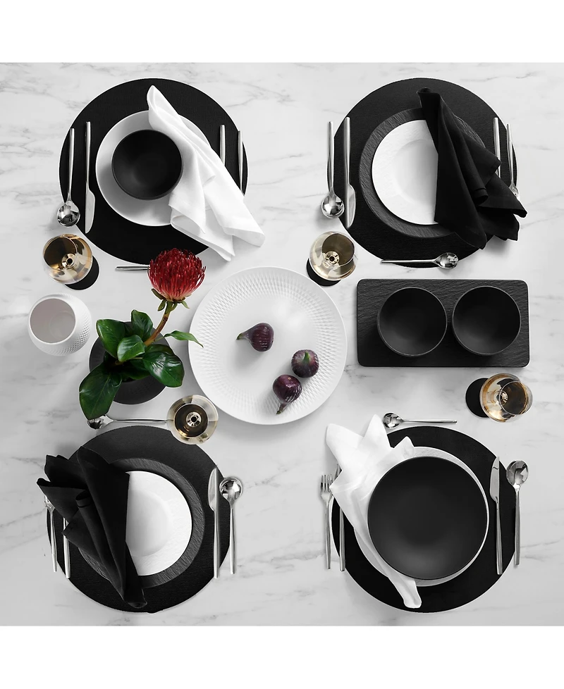 Villeroy & Boch Manufacture Rock Round Faux Leather Placemats, Set of 4