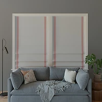 Hailey Pink Ribbon Border 100% Blackout Cordless Roman Shade