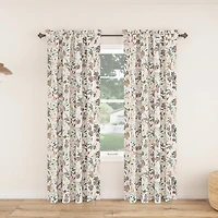 Lily Garden Watercolor Floral Room Darkening Rod Pocket Curtain Panel