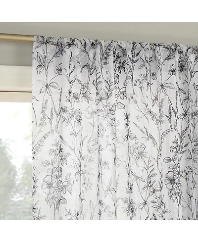 Ambree Vintage like Floral Sheer Rod Pocket Curtain Panel