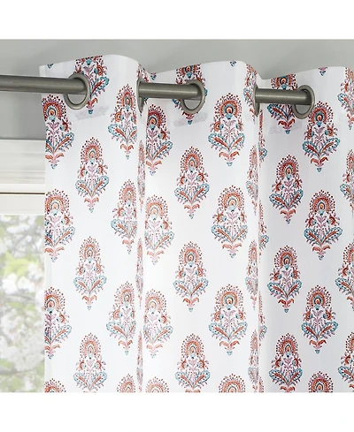 Avie Global Medallion Semi-Sheer Grommet Curtain Panel