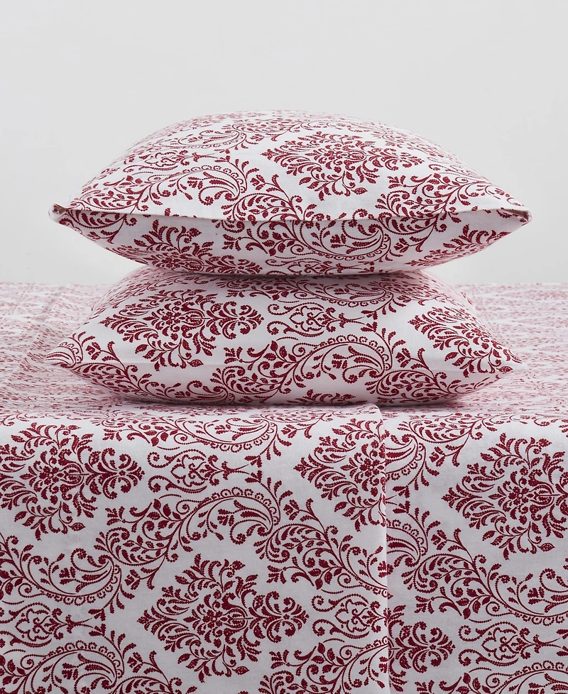 Tahari Home Damask 100% Cotton Flannel 3-Pc. Sheet Set, Twin