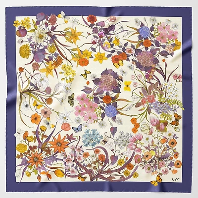 Flora - Hand Rolled Silk Foulard for Women