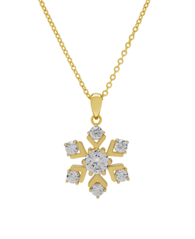 Macy's Cubic Zirconia Snowflake Pendant Necklace