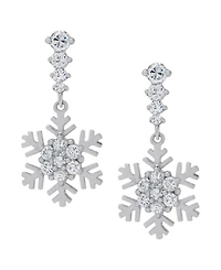 Macy's Cubic Zirconia Snowflake Drop Earrings