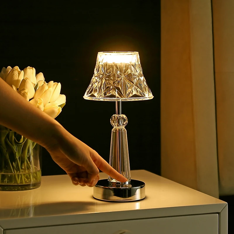 Madelyn Bohemian Classic Acrylic Rechargeable Integrated Led Table Lamp